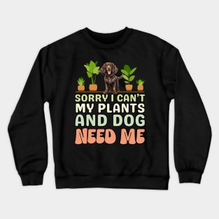 American Water Spaniel And Plants Crewneck Sweatshirt